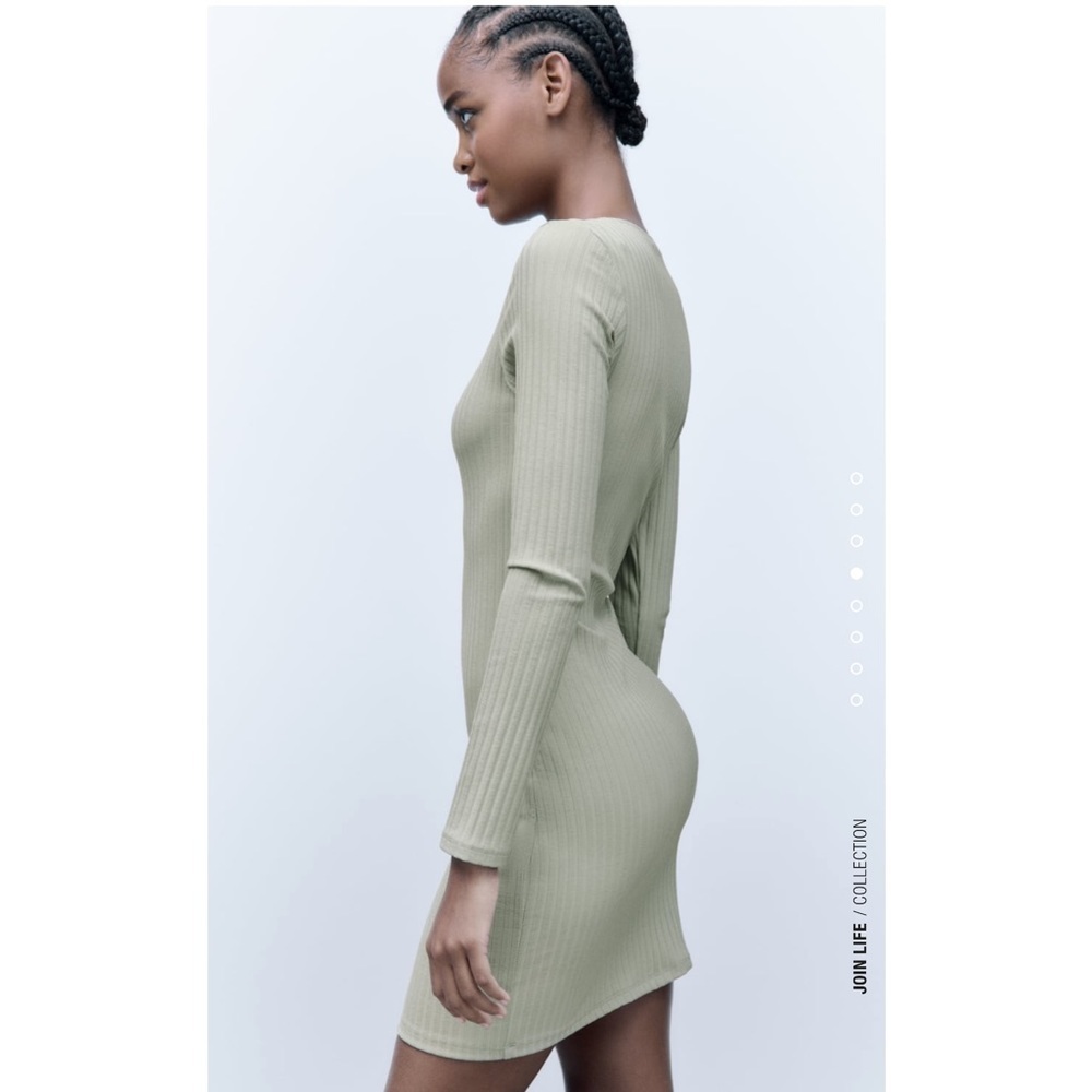 Zara Ribbed dress with buttons